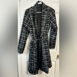 Torrid Black & White Plaid Coat 12/XL